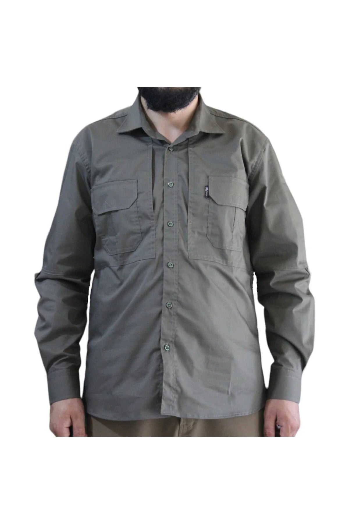 taktik outdoor erkek gömlek fileli hava alabilen -hakiyeşil