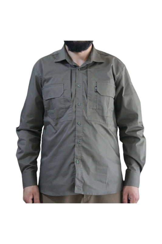 taktik outdoor erkek gömlek fileli hava alabilen -hakiyeşil