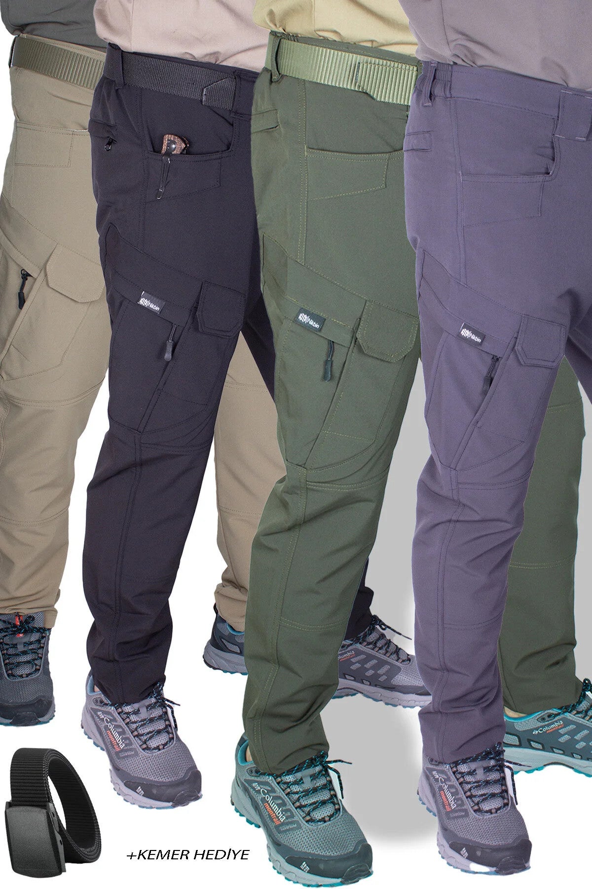 4ADET TAKTİK OUTDOOR PANTOLON LİKRALI (YAZLIK) siyah-hakiyeşil-füme-bej