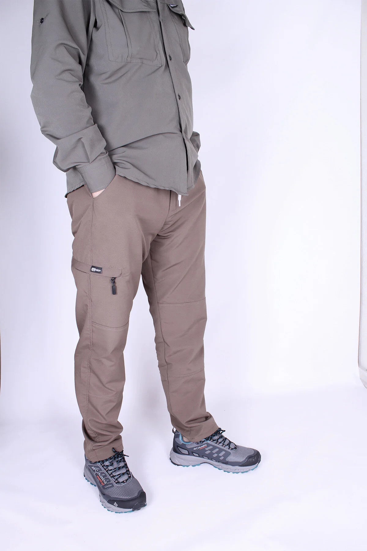 Jogger Pantolon Likralı Rahat Kalıp Kordunlu E-lastik Bel -kahverengi