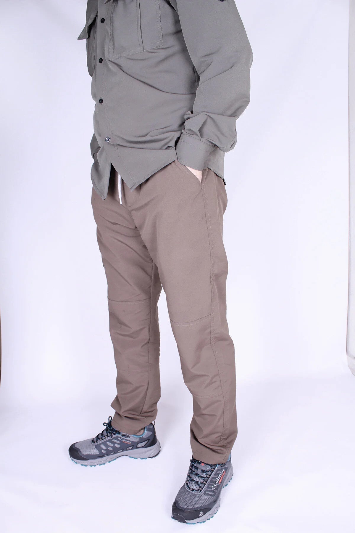 Jogger Pantolon Likralı Rahat Kalıp Kordunlu E-lastik Bel -kahverengi