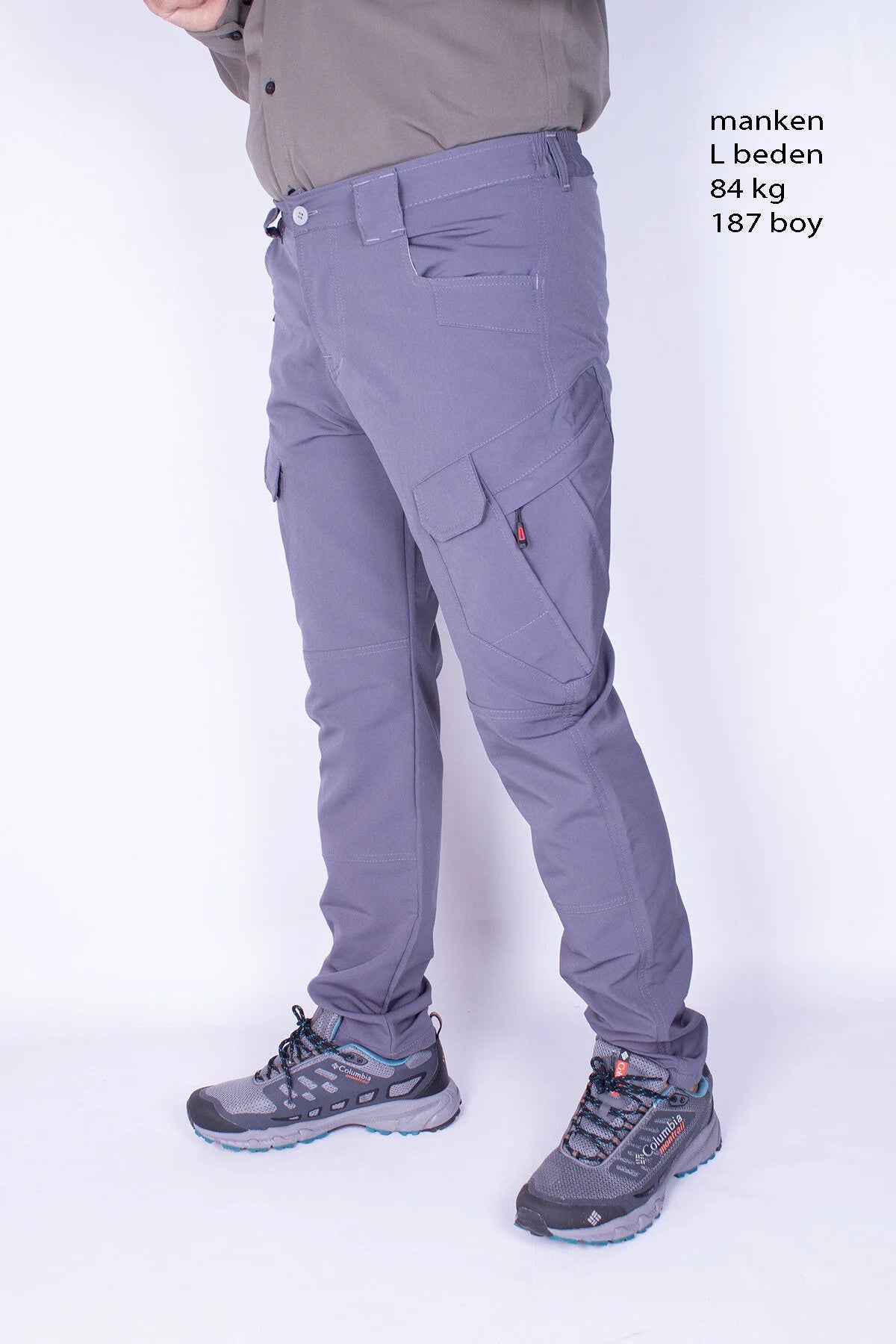 Tactical Taktik Pantolon Outdoor Kargo Cep Likrali (YAZLIK)-gri