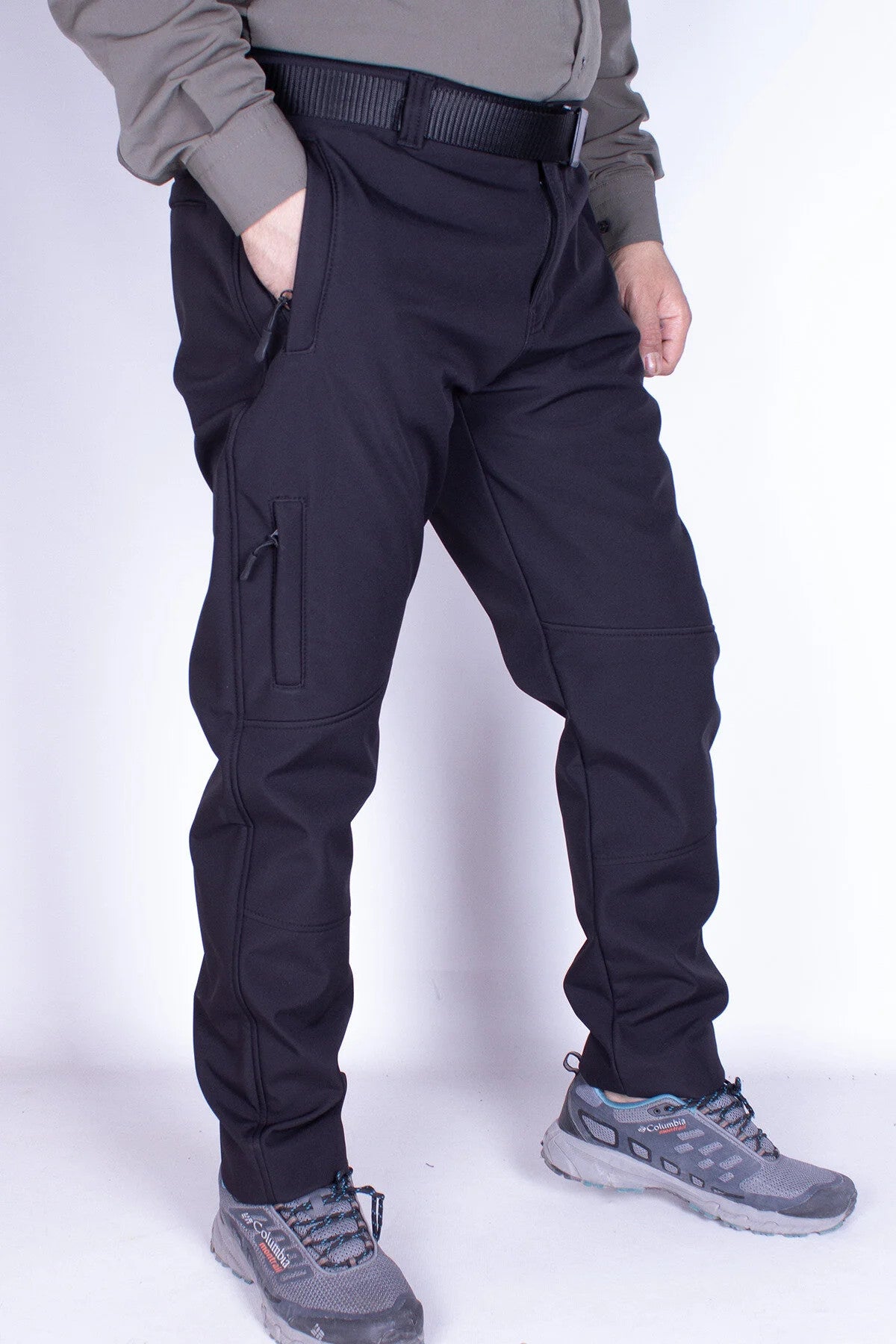 Outdoor Pantolon Softshell Polarlı Su Rüzgar Geçirmez (Kışlık) -siyah