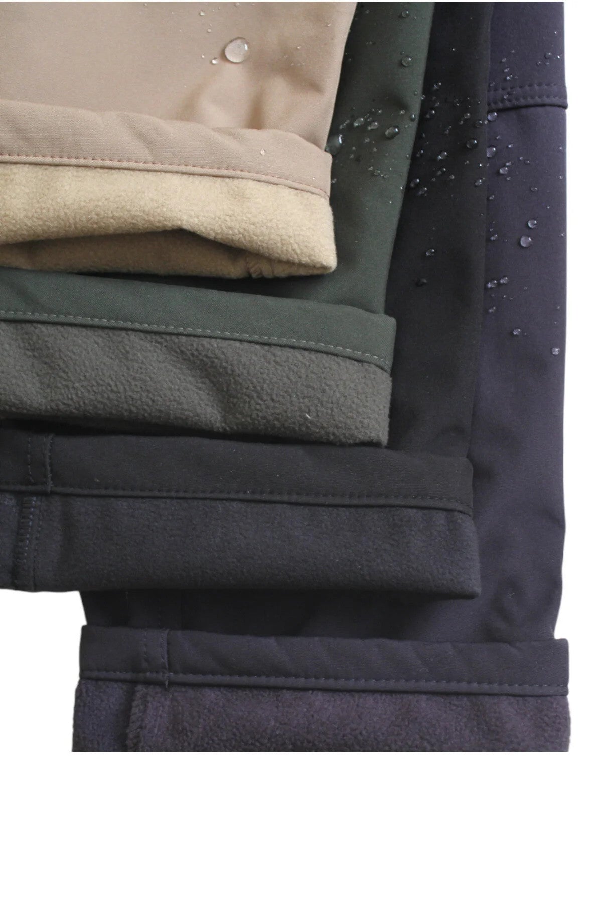 Outdoor Pantolon Softshell Içi Polarlı Su Rüzgar Geçirmez Kışlık -hakiyeşil