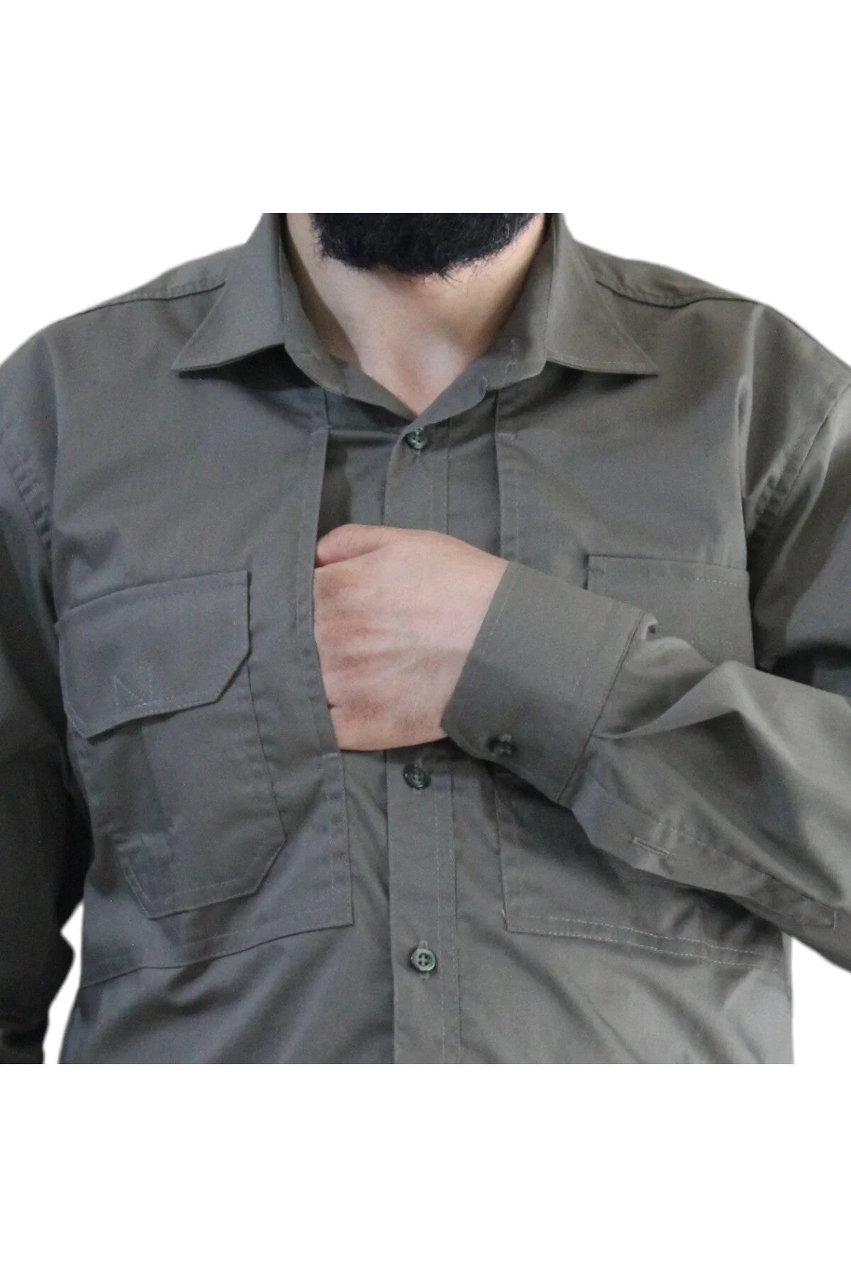 taktik outdoor erkek gömlek fileli hava alabilen -hakiyeşil