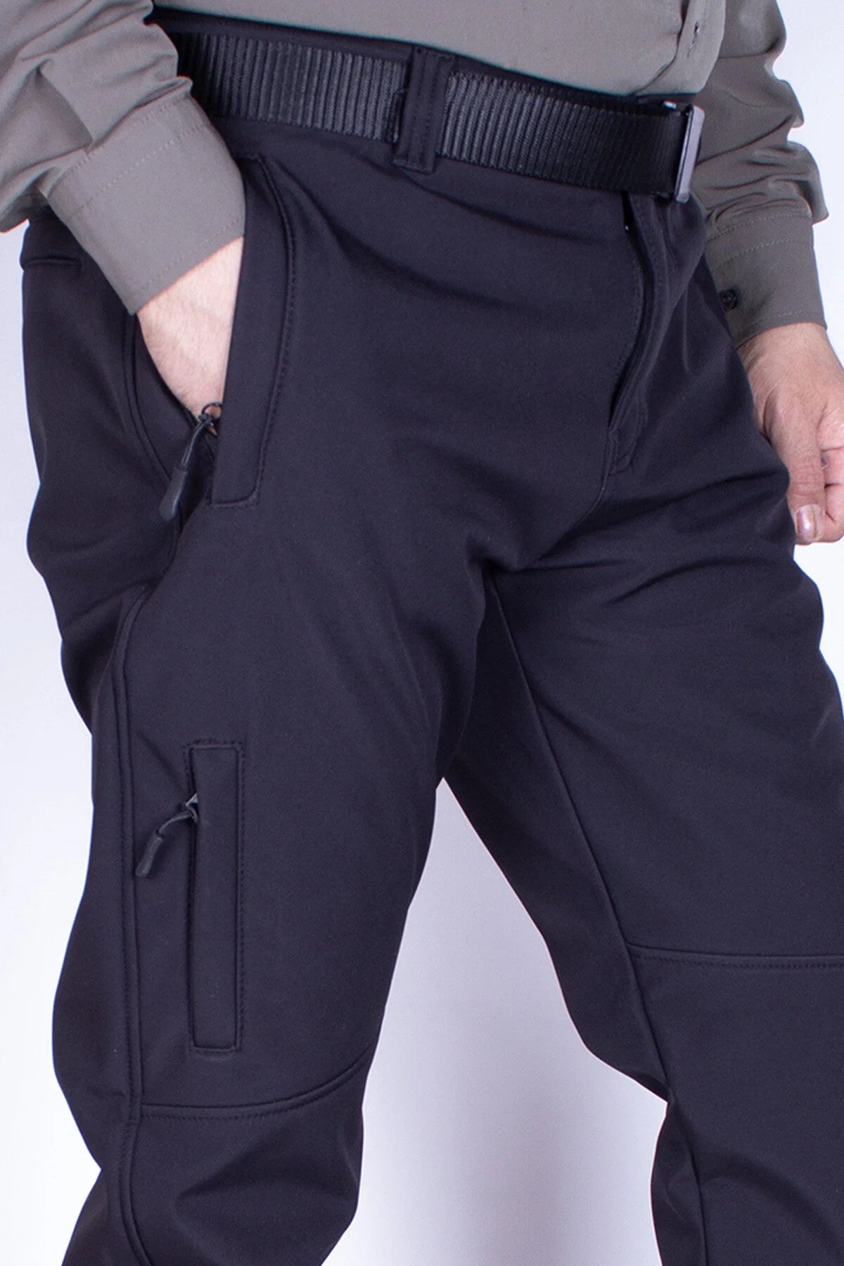 Outdoor Pantolon Softshell Polarlı Su Rüzgar Geçirmez (Kışlık) -siyah